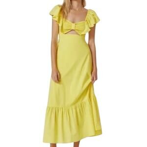 FARM Rio Yellow Midi Dress
